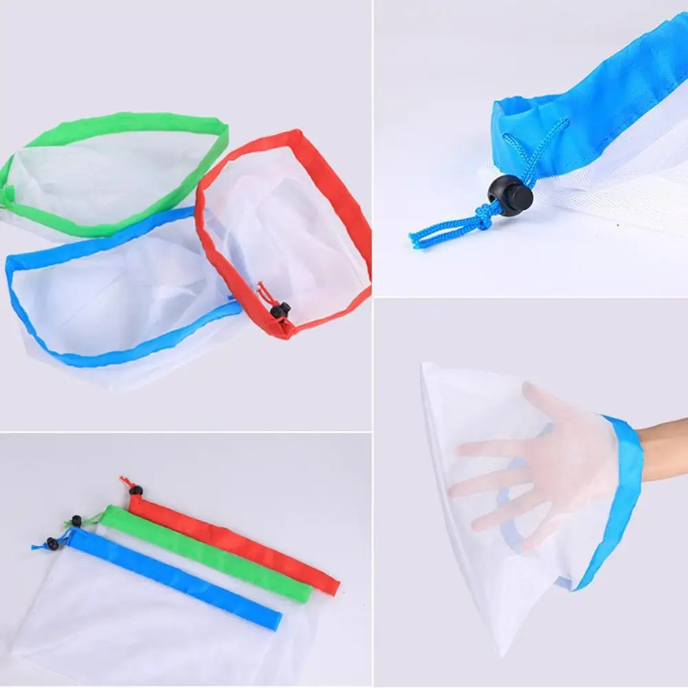 15Pcs/12Pcs Reusable Mesh Produce Bags Cotton Net Bag Washable Eco-Friendly Vegetable Toy Mesh Bag Grocery Storage