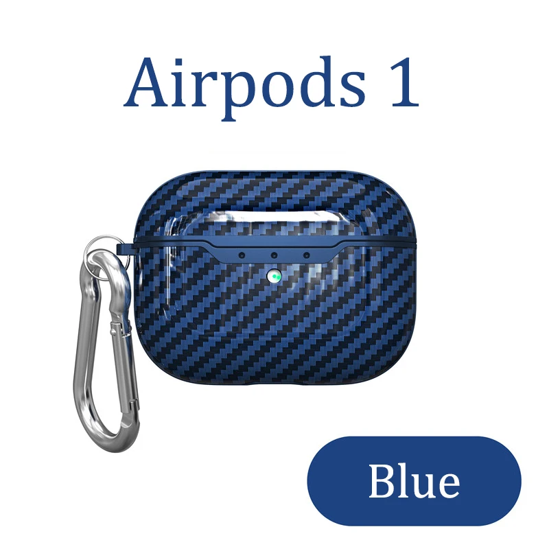 Airpods 1 (Blue) Auroras чехол для Apple Airpods Pro с текстурой из углеродного волокна уникальный протектор для наушников для Airpods 1 2 Чехол - Цвет: Airpods 1 (Blue)