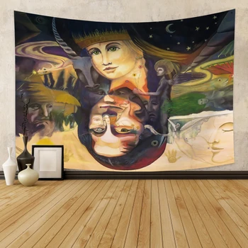 

Fashion Mona Lisa Goddess Tapestry Wall Hanging Background Cloth Wall Decor Polyester Yoga Mat Beach Towel Home Bedroom Carpet