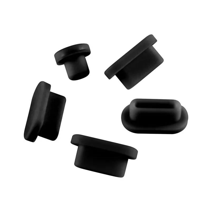RSilicone защита от пыли заглушки Набор для MacBook Pro 13 15 с/out Touch bar/ID A1932 A2159 A1706 A1707 A1534 Пылезащитная заглушка - Цвет: Black