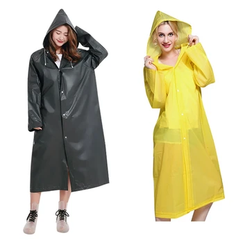 

2 Pcs Fashion Eva Raincoat Waterproof Raincoat Transparent Camping Waterproof Raincoat , Black & Yellow