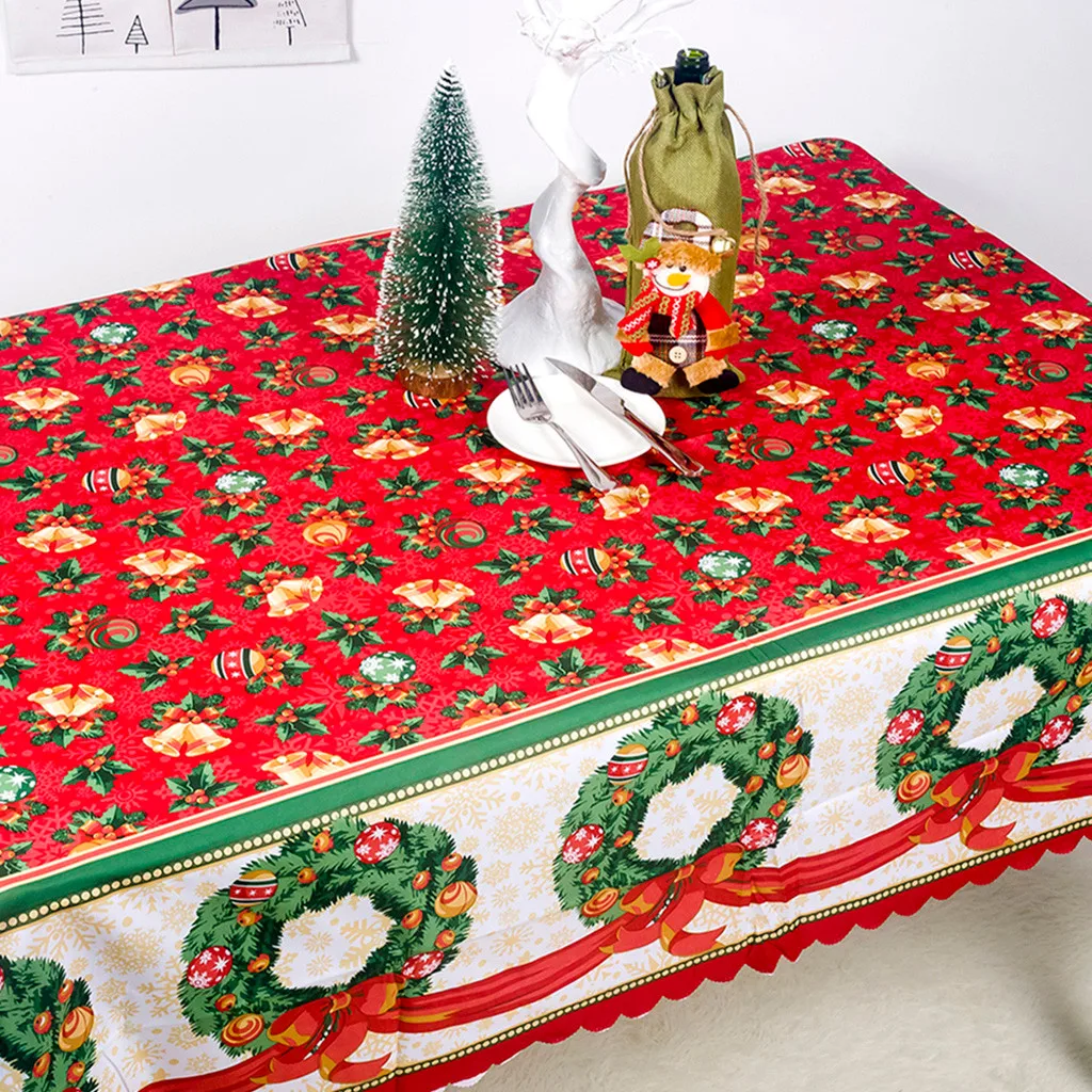 Рождественское покрытие стола прямоугольная печать скатерть для ресторана домашнее украшение Mantel Mesa противообрастающая скатерть