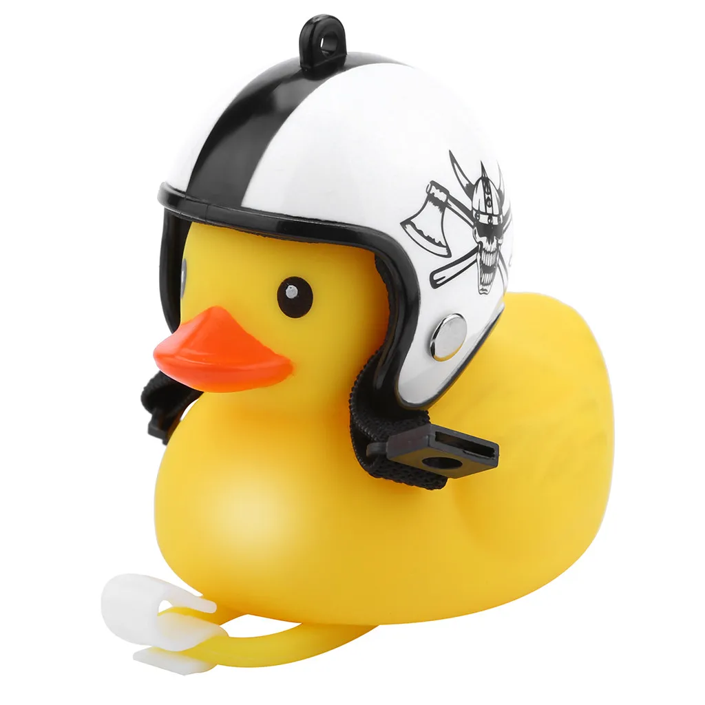 Perfect 1pc Cartoon Yellow Silica Little Duck Helmet Head Bicycle Light Shining Mountain Bike Handlebar Duck Head Light Bell Accesso#PY6 40