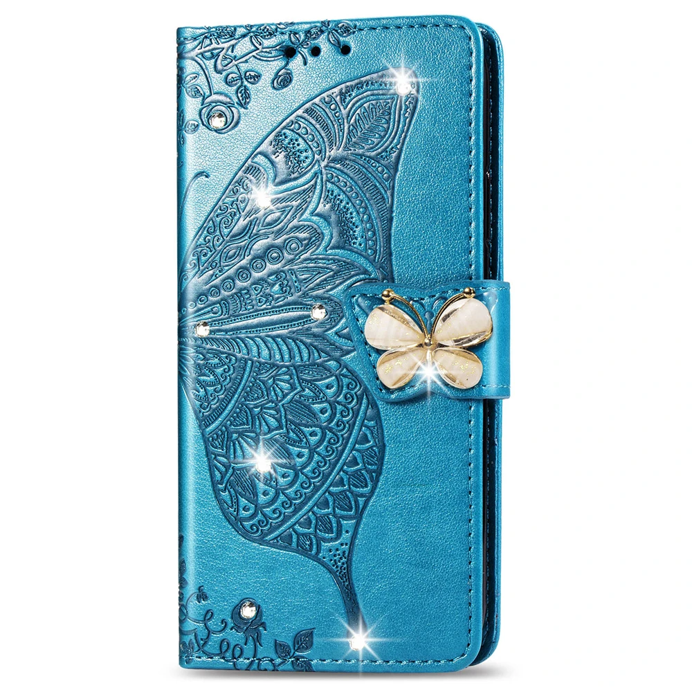 Чехол для Honor 20S 20 Point drill кожаный чехол с бабочкой для huawei P20 lite mate 30 PRO NOVA 5 PRO Чехол-книжка