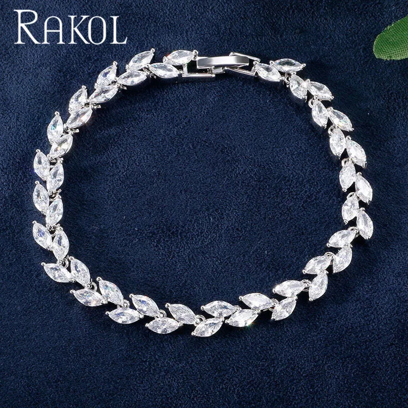RAKOL Мода роскошный набор с кубическим цирконием, четыре штуки комплект ювелирных изделий невесты помолвка Свадебная вечеринка платье подвеска со стразами