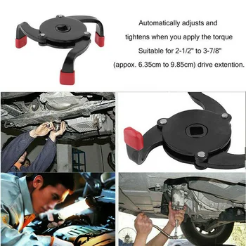

Universal Oil Filter Wrench 3-Jaw Remover 3/8 Inches Hand Tools Replacement Parts