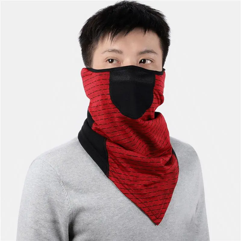 Флисовый теплый шарф унисекс воротник SetWindproof открытый холодный маска для верховой езды полотенце для лица осень и зима - Цвет: Зеленый