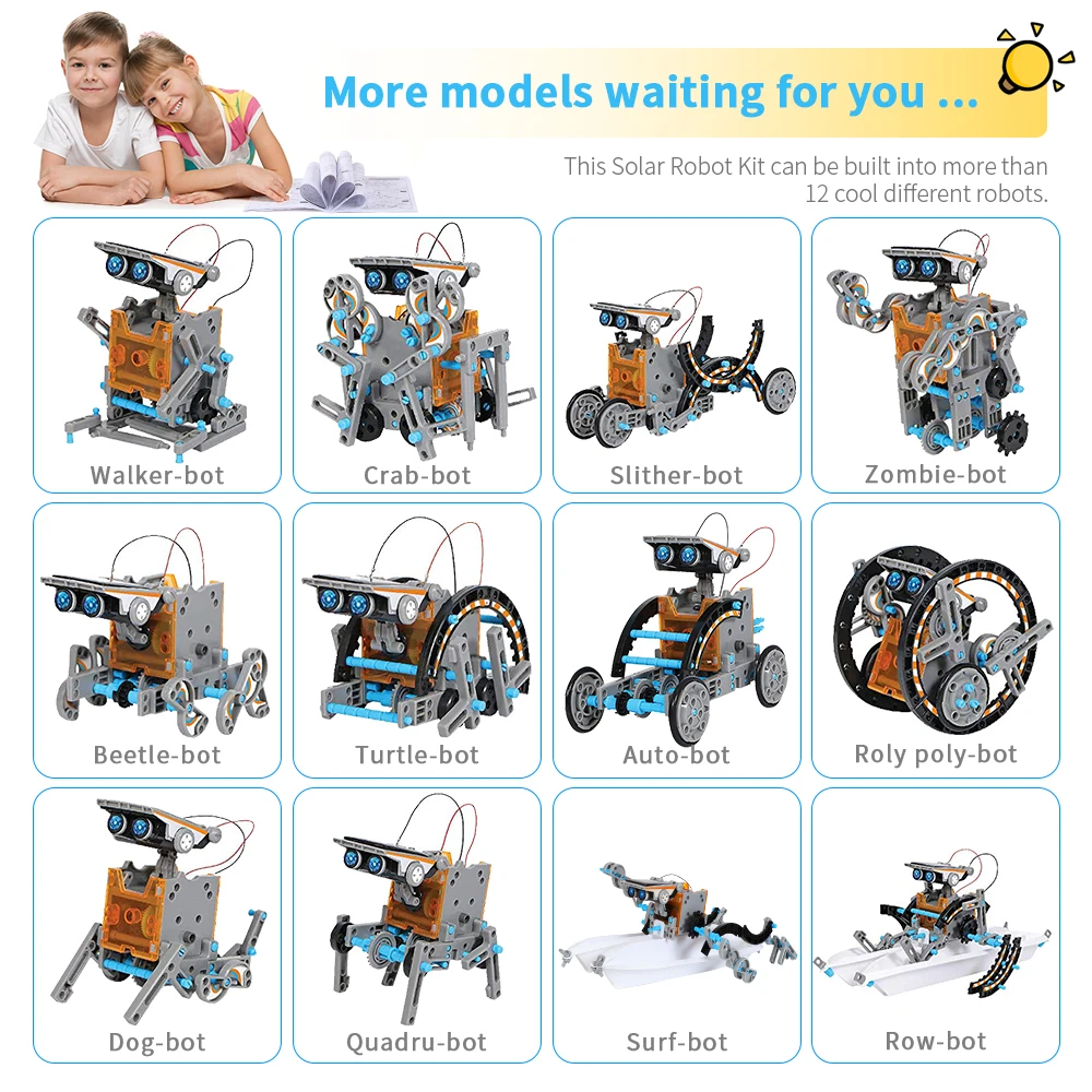 12 in 1 Solar Robot Kit Educational STEM Toys for Children DIY Building Science Experiment Set for Kids New Year Gift No Battery