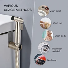 304Stainless Steel Bathroom Sprayer Toilet Heat-Resistant Handy Handheld Bidet Sprayer High Pressure Bidet Nozzle Plenty Of Uses