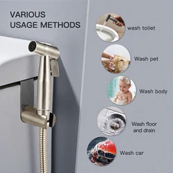 304Stainless Steel Bathroom Sprayer Toilet Heat-Resistant Handy Handheld Bidet Sprayer High Pressure Bidet Nozzle Plenty Of Uses