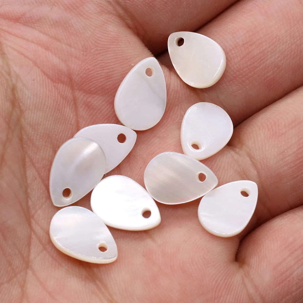 Weiße natürliche Perlmutt Muschelperlen Charms Stern Herzform Anhänger für Schmuckherstellung DIY Halskette Ohrring Armband 10 Stück – Detail 7