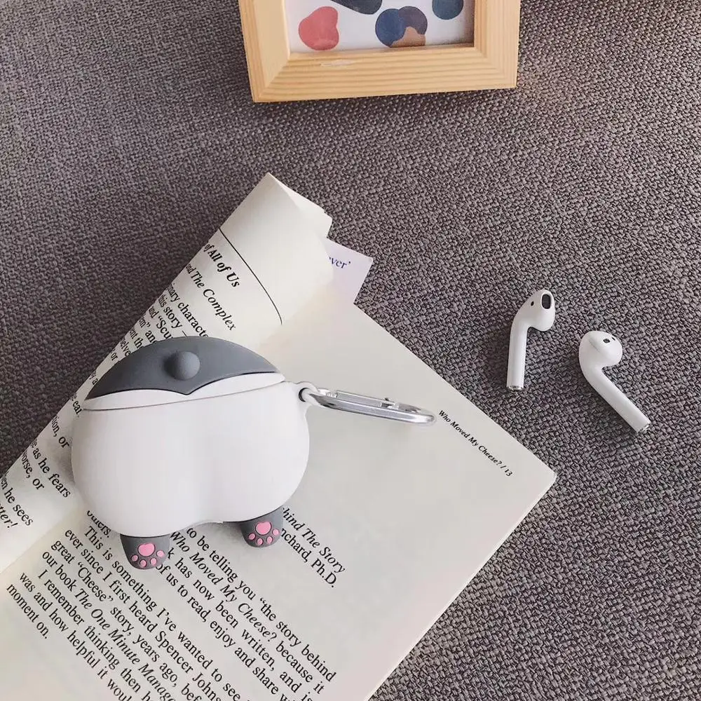 Dog Ass A1 Для AirPods Pro Чехол 3D милая собака корги утка тост наушники Kawaii чехол для AirPods Pro 3 Мягкий защитный чехол с брелком - Цвет: Dog Ass A1