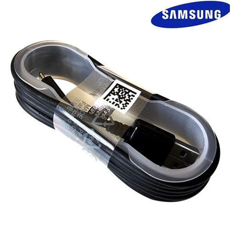 Samsung Galaxy USB Micro кабель передачи данных для быстрой зарядки 1 м 1,5 м 2A для samsung NOTE 4 5 S6 S6 EDGE s6 edge+ S7 S7 Edge черный белый - Цвет: Черный
