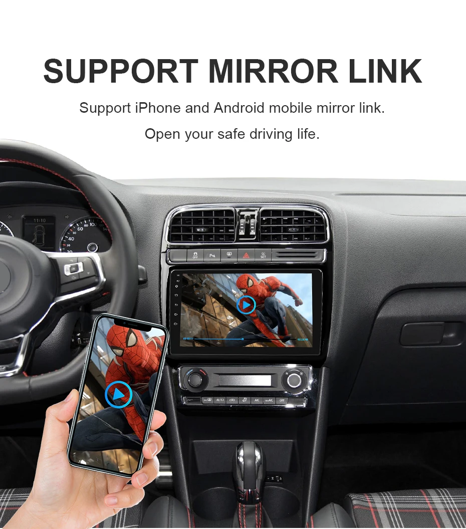 ISUDAR Автомагнитола для VW/Volkswagen/POLO Sedan 2009- 2 din Android 9 Авторадио Мультимедиа gps DVR камера ram 2GB rom 32GB USB