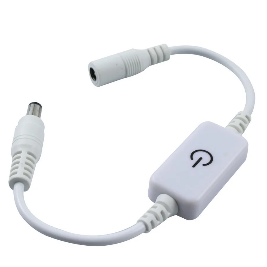 DC12V-24V 4A сенсорный светодиодный диммер сенсорный выключатель с DC Женский и штекер для одноцветной светодиодной ленты лампы черный/белый