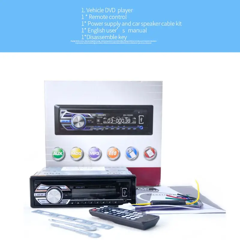 12 В автомобильный стерео FM Радио MP3 аудио плеер Поддержка FM USB SD DVD музыкальный CD плеер
