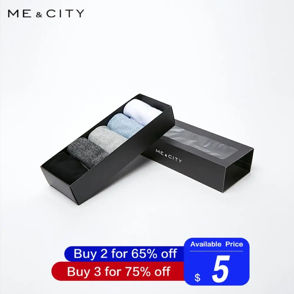 Me& City, 5 пар/лот, весна-лето, мужские хлопковые короткие носки для мужчин, деловые повседневные однотонные короткие мужские носки, неглубокие носки