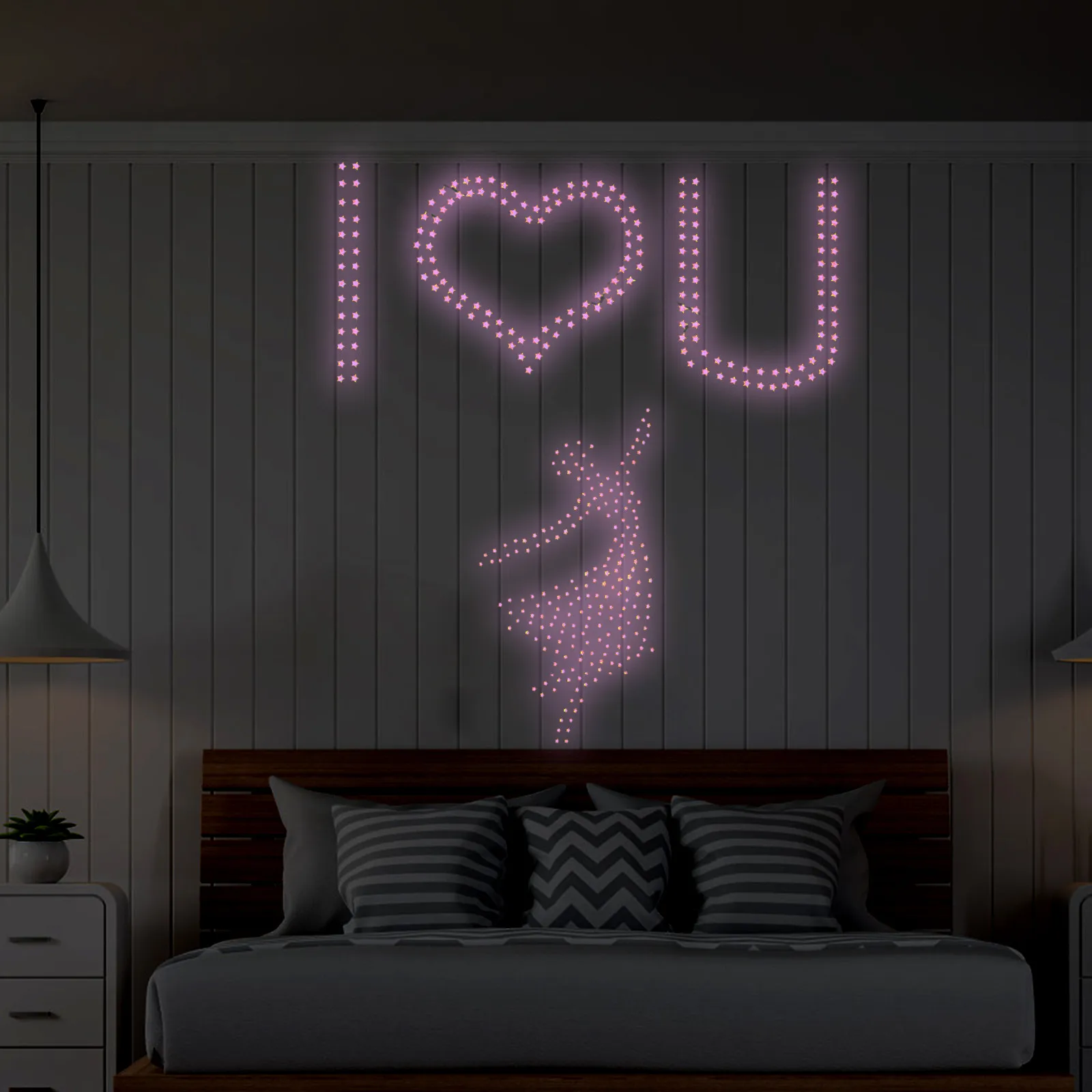Luminous Snowflake Wall Stickers 50pcs/set fluorescent stickers luminous wall stickers