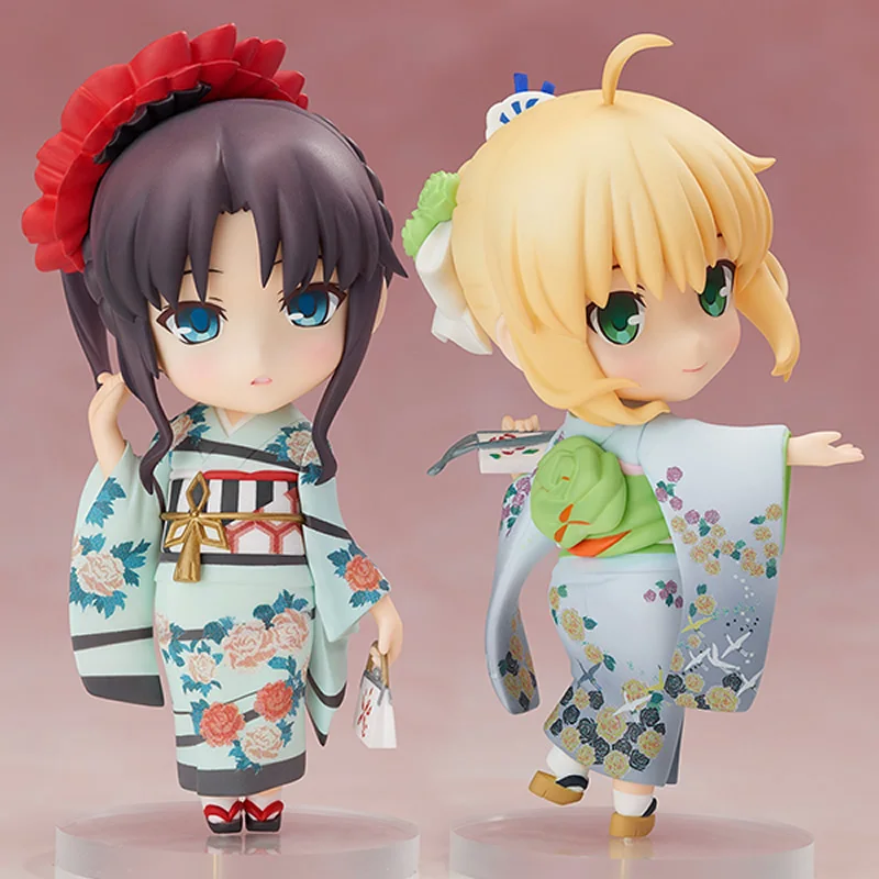 10 см Nendoroid Fate/Stay Night Unlimited Blade Works Saber Tohsaka Rin кимоно ver ПВХ фигурка Коллекционная игрушка кукла
