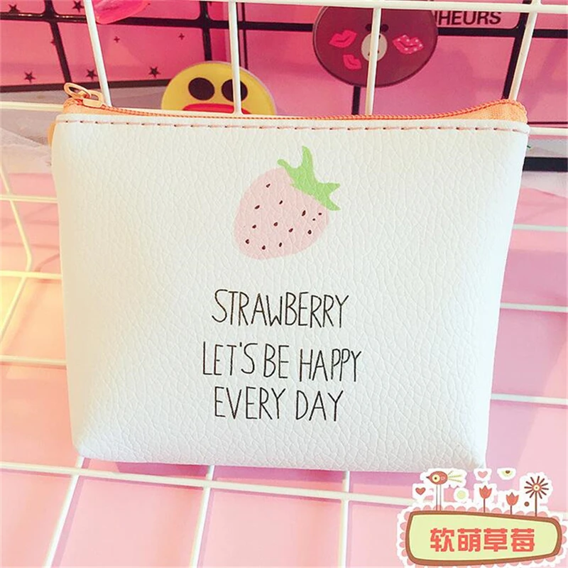 one strawberry Мини-косметичка, портативный органайзер для путешествий, косметичка, простой многофункциональный чехол для макияжа с принтом кошки, маленькая косметичка для туалетных принадлежностей - Цвет: one strawberry