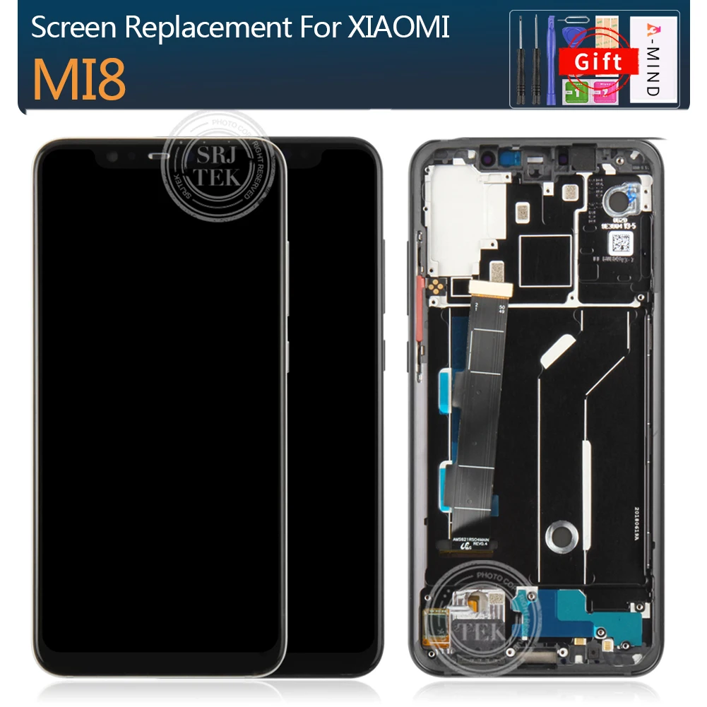 

6.21" Original AMOLED LCD For XIAOMI Mi 8 Display Mi8 LCD Touch Screen Digitizer with Frame Replacement 2248x1080