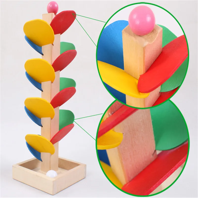 

Montessori Educational toy Blocks Wooden Tree Marble Ball Run Track Game Baby Kids Children Intelligence Early Educational Toy