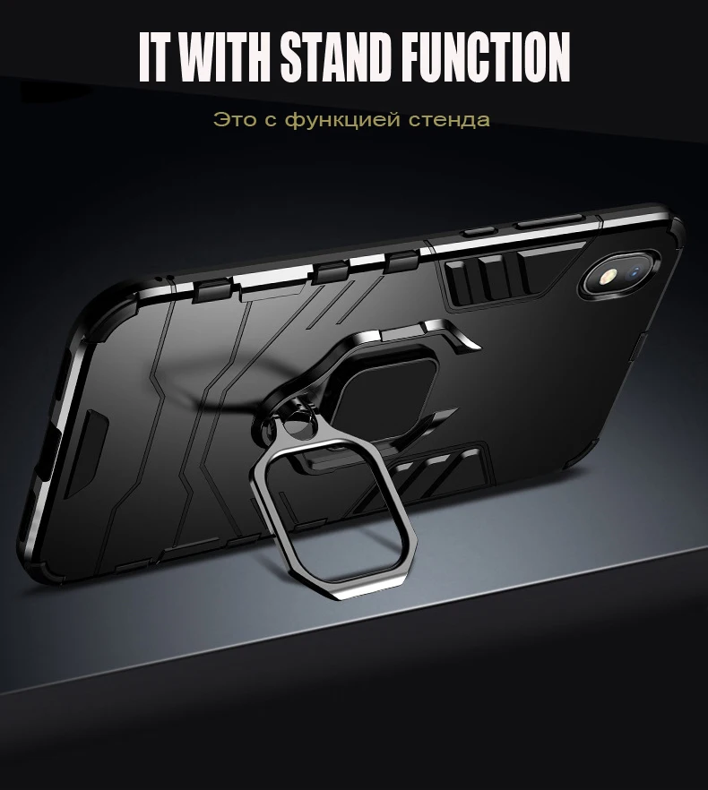 xiaomi leather case cover KEYSION Shockproof Armor Case For Xiaomi Redmi 7A 8 8A Note 7 8 Pro k20 Stand Ring Phone Cover for Xiaomi A3 Mi 9T Pro Mi 9 Lite xiaomi leather case case