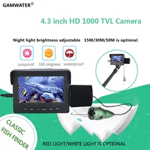 GAMWATER 15 м 1000TVL Рыболокаторы подводная лед рыболовная Камера 4,3 "ЖК-дисплей Монитор 6 шт. светодиодный Ночное видение эхолот Камера GAMWATER 15 м 1000TVL Рыболокаторы подводная лед рыболовная Камера 4,3 "ЖК-дисплей Монитор 6 шт. светодиодный Ночное видение эхолот Камера