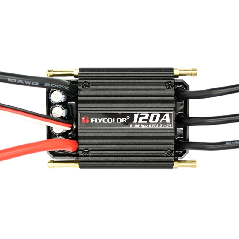 Flycolor 120A бесщеточный ESC для RC лодки 2-6S с 5,5 V/5A BEC