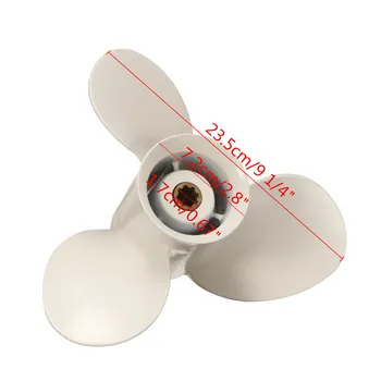 

New for Yamaha 9.9-15HP 63V-45945-10-EL 9-1/4 x 9 Aluminum Outboard Propeller 8 Spline Tooth Fast Hole Shot Perform Well Improve