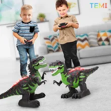 Pilot dinozaury Robot elektryczny dźwięk lekka zabawka wykop jurajski zwierzęta T Rex edukacyjne zabawki dla dzieci chłopców