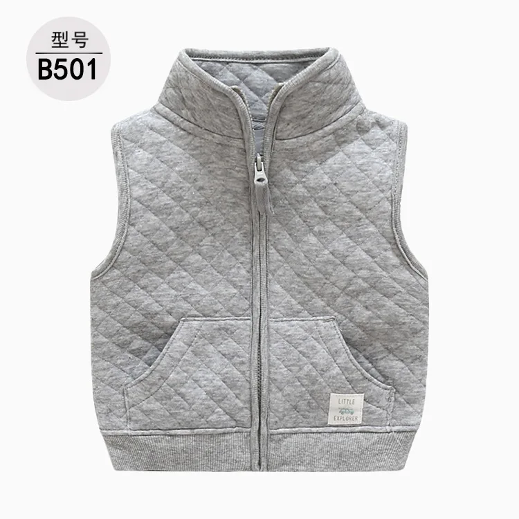 

2019 Europe And America New Style Waistcoat Infant Child Spring And Autumn Pure Cotton Zipper Double-sided Fabric Quilted Childr