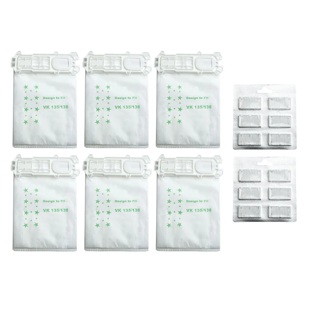 

Dust Bags Part For Vorwerk Kobold VK 135 VK 136 12 Pcs Scented Sheet And 6 Pcs Dust Bags Vacuum Cleaner Accessories For Kitchen