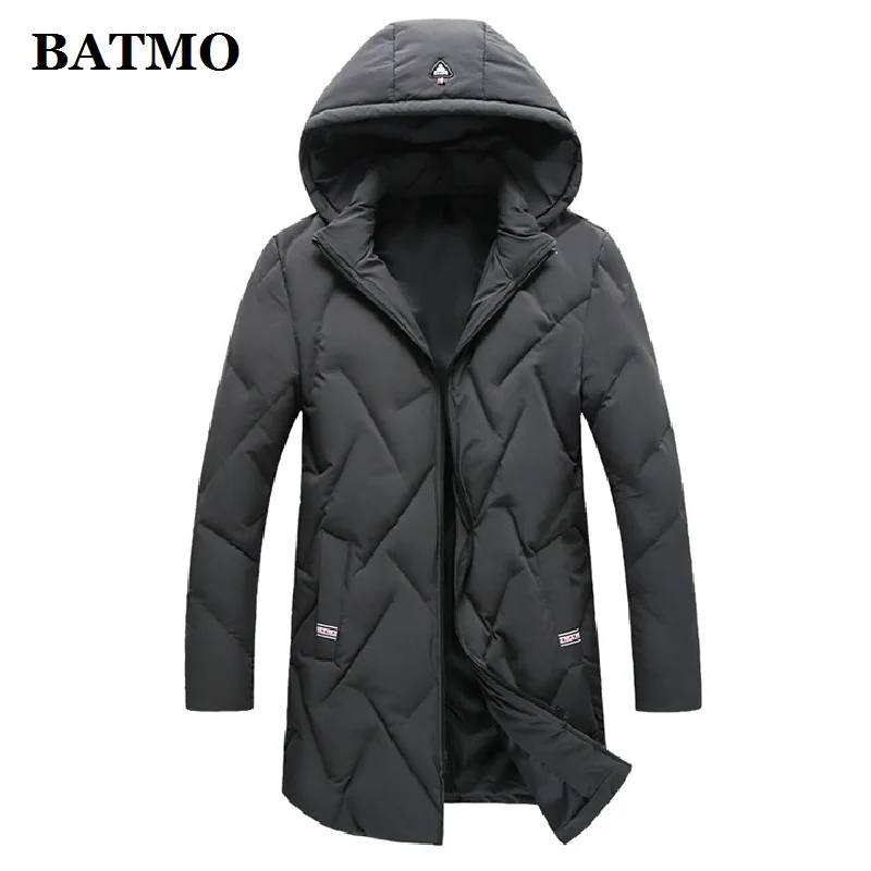BATMO Новое поступление Зима Высокое качество 80% белый утиный пух с капюшоном куртки мужские, мужские зимние куртки с капюшоном, размер bb39