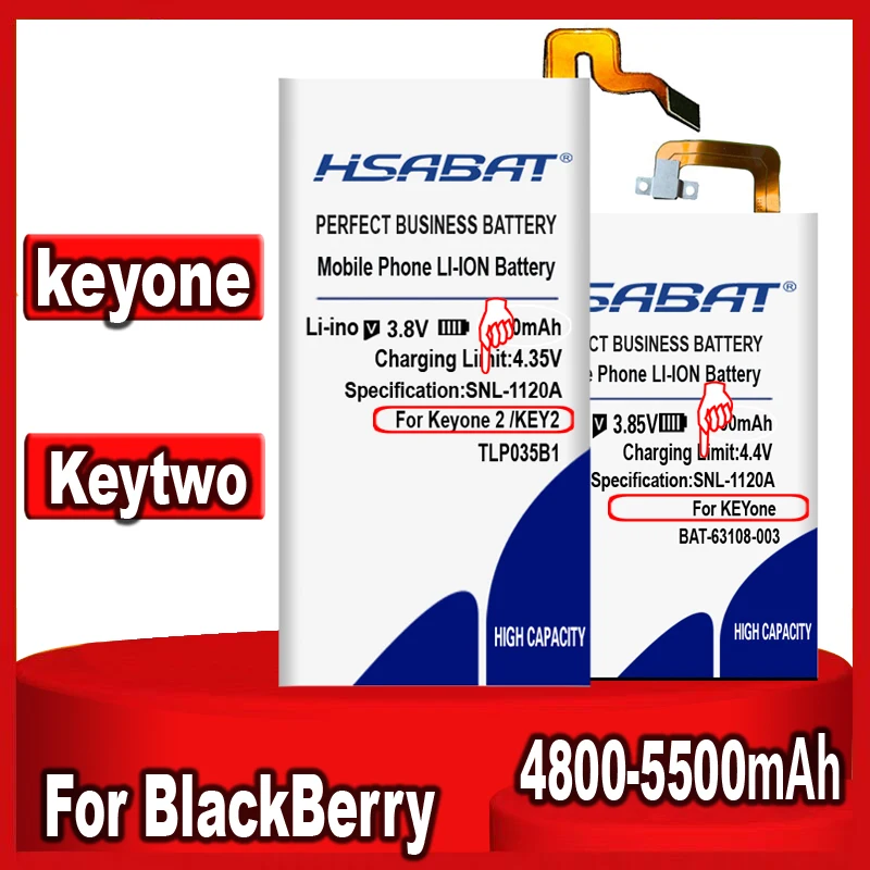 Аккумулятор HSABAT TLP034E1 BAT-63108-003 TLP035B1 4800 мАч ~ 5500 для BlackBerry keyone alcatel DK70 DTEK70 Keytwo KEY2 |