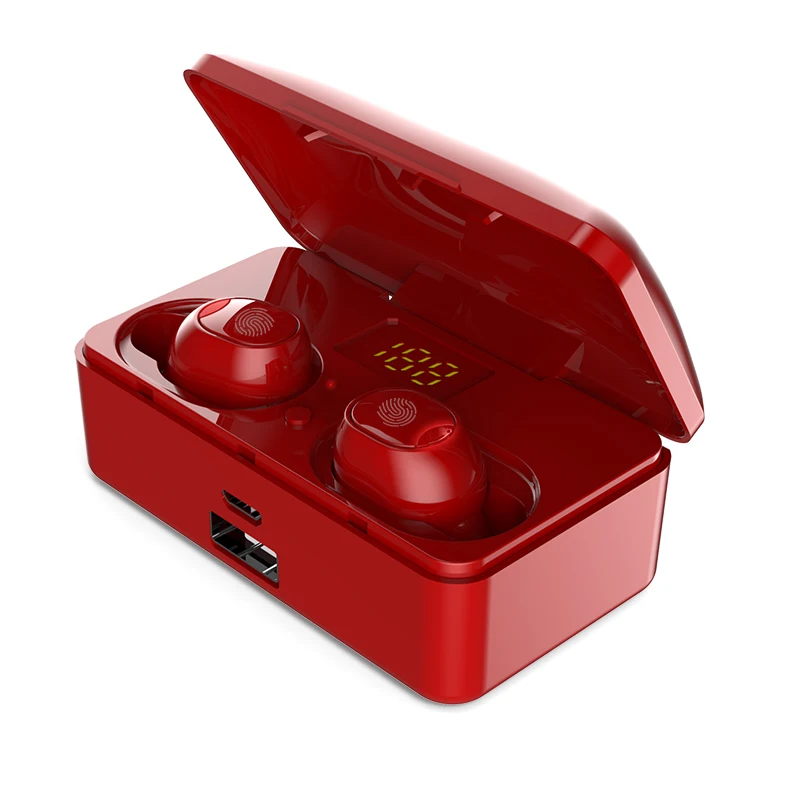 Red TWS G10 водонепроницаемые bluetooth-наушники 5,0 Touch control Беспроводные наушники с шумоподавлением бинауральные наушники с микрофоном - Цвет: Red