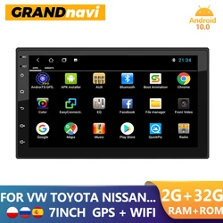 GRAND – Lecteur multimédia vidéo pour voiture, accessoire pour vw toyota nissan hyundai, avec bluetooth, 2 Din, 2.5 D, fonctions autoradio, GPS, système Android avec écran 