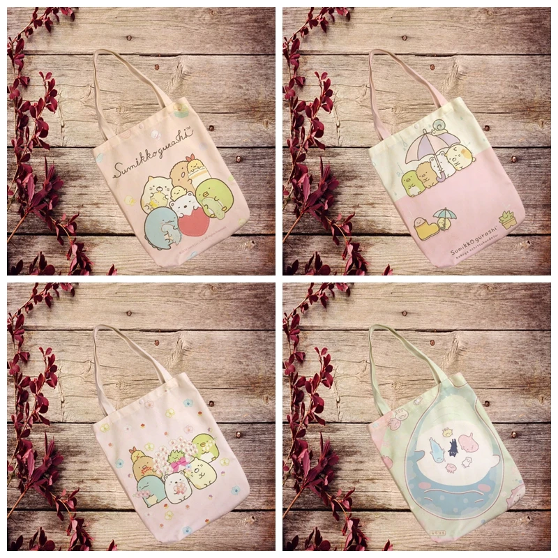 Sumikko gurashi, модная, аниме, складная, Холщовая Сумка для покупок, повседневные сумки на плечо, настраиваемая, сумка-тоут, унисекс, Новинка