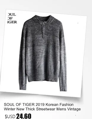 SOUL OF TIGER, корейская мода, мужские винтажные свитера, мужские повседневные свободные свитера, зимние теплые Джемперы, вязаные, гольф