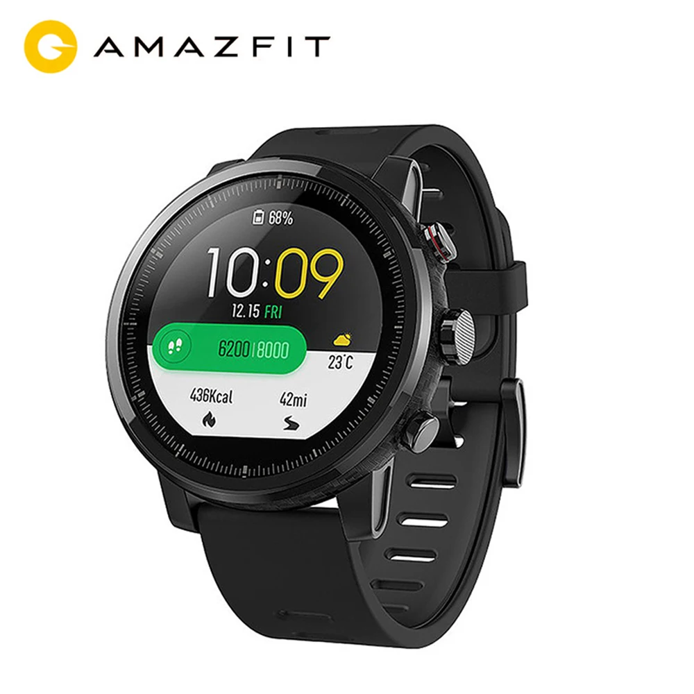 

[In STOCK] Huami AMAZFIT Stratos GPS Watch 5ATM Waterproof Sports Watch Music Control 512MB/4GB Smartwatch for Android iOS