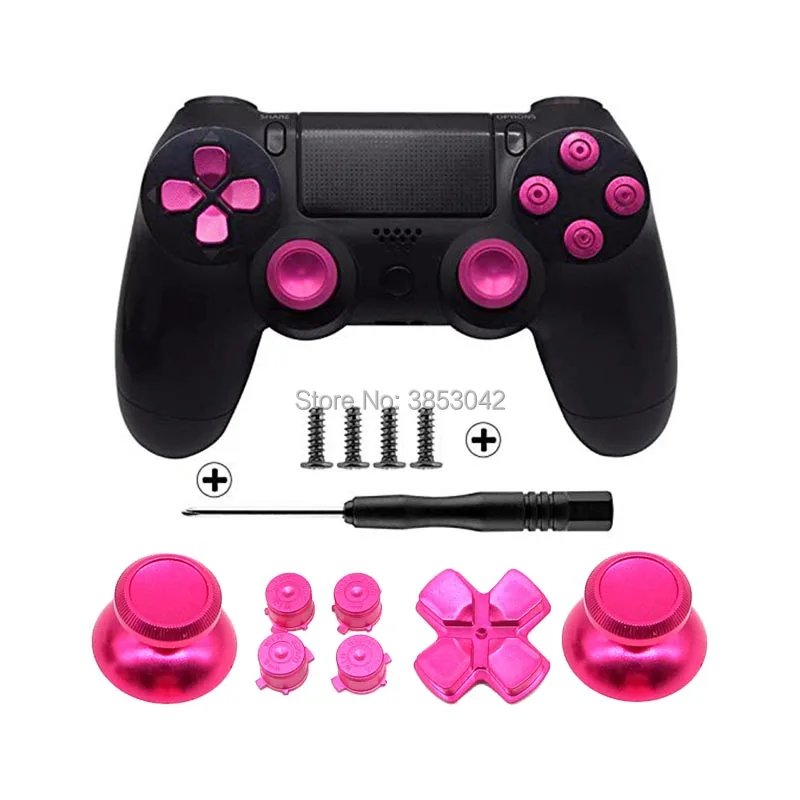 Металлический комплект кнопок хромированный аналоговый стик для Playstation 4 D-Pad для PS4 контроллер Джойстик ремонт игровые аксессуары