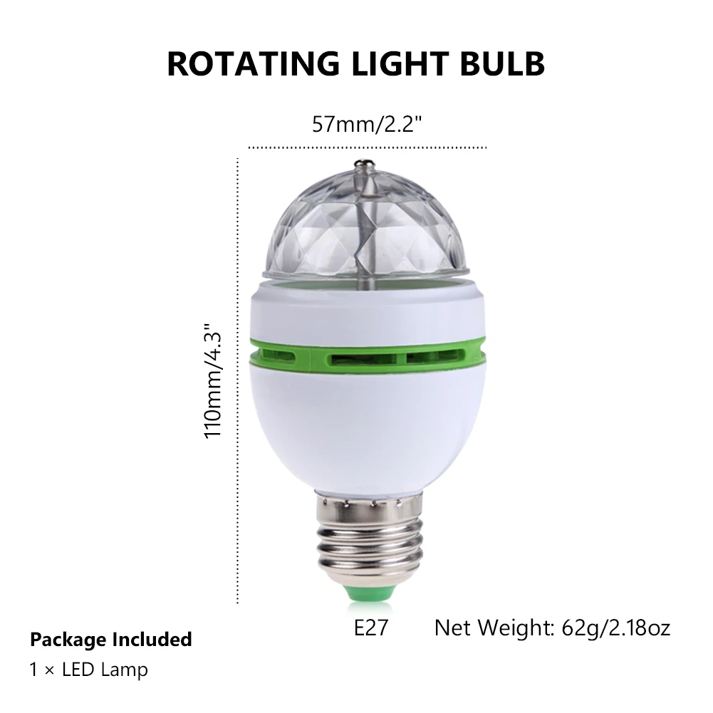 TSLEEN, E27, 3W, AC85-265V, цветной, Авто вращающийся, RGB светодиодный светильник, сценический светильник, дискотека, DJ, вечерние лампы, праздничная лампа для бара, KTV, светильник, ing