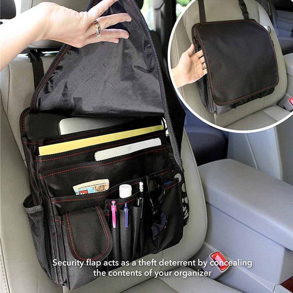 Органайзер на переднее сиденье, сумка для хранения автомобиля, прочный офисный безопасный дорожный прочный аксессуар для планшета, ткань