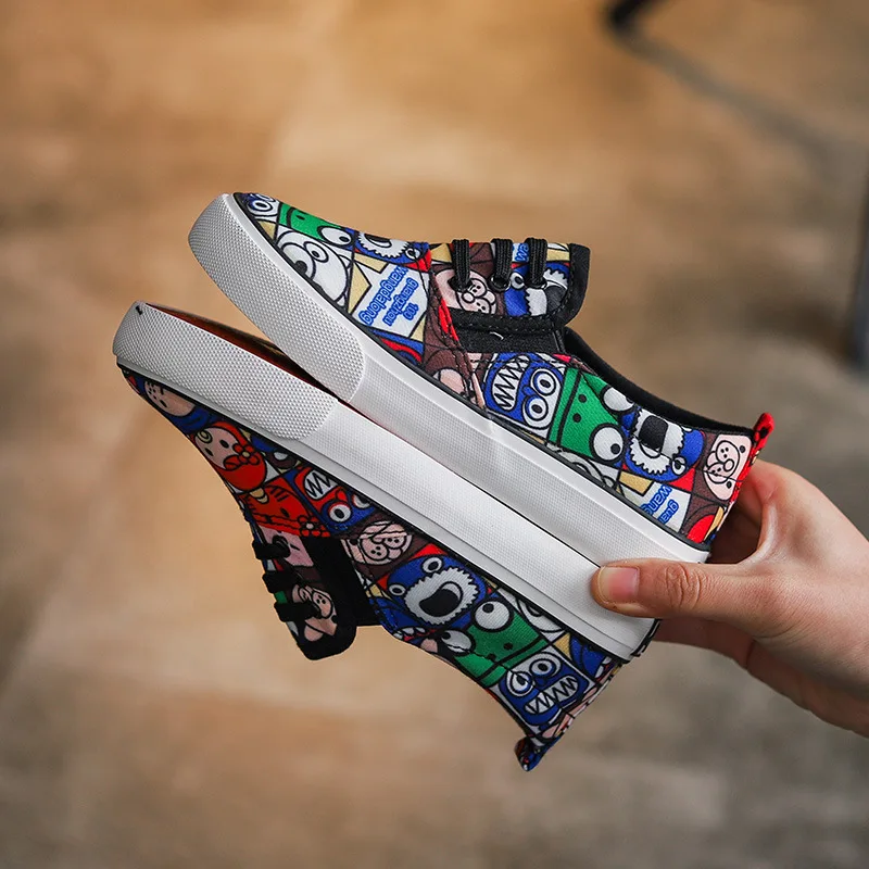 

Graffiti CHILDREN'S Shoes Spring And Autumn Children Canvas Shoes Cartoon BOY'S Girls Shoes Small CHILDREN'S Kids Sneakers Baby