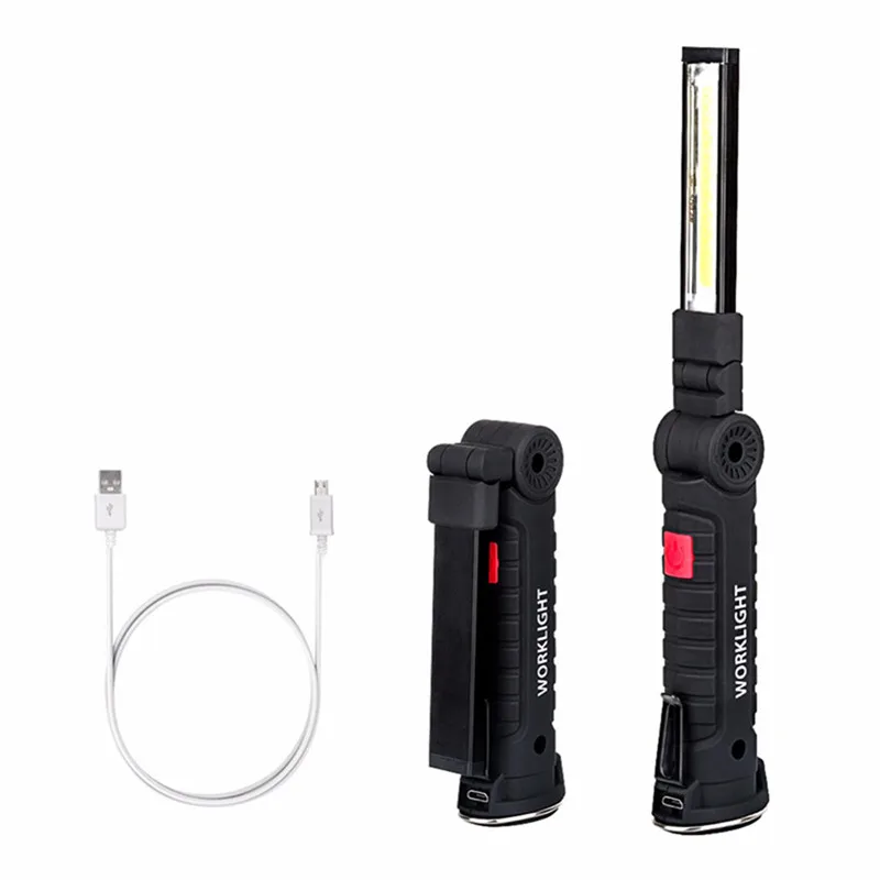 

LED Portable Flashlight USB Torch Work Light Magnetic Rechargeable COB Hanging Hook Outdoor Auto Car Repair Flashlight