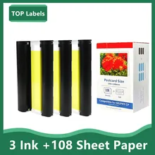 Für Canon Selphy Farbe Tinte Papier Set Kompakte Foto Drucker CP1200 CP1300 CP910 CP900 3pcs Tinte Patrone KP 108IN KP-36IN
