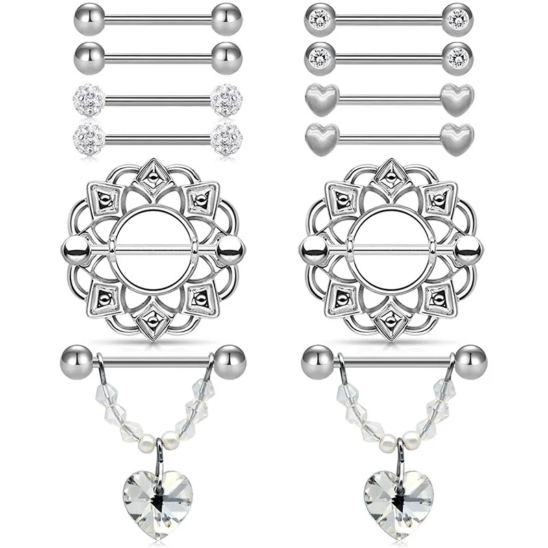 Barbell Nipple Piercing Jewelry Nipple Piercing Jewelry Dangle 14g