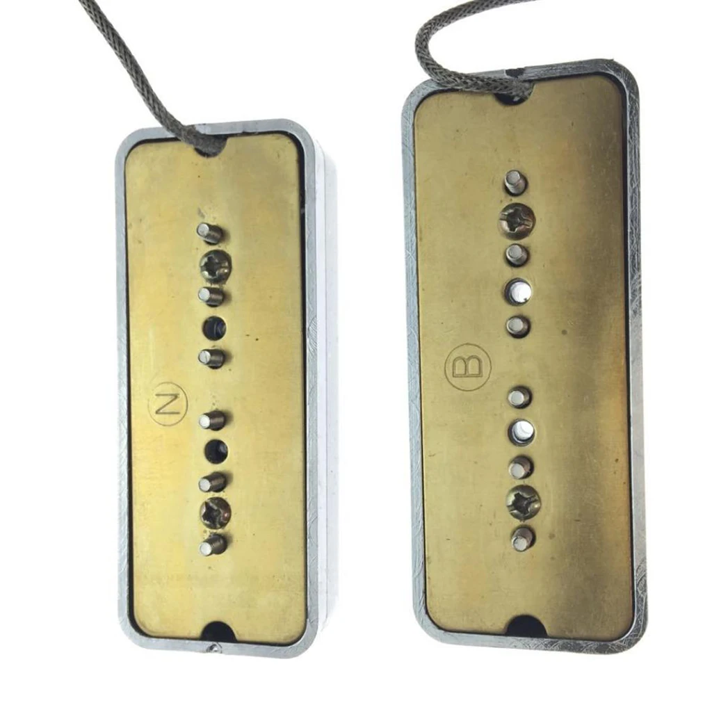 2pcs P90 Soap-bar Pickup 50/52mm Pole Spacing Silver for Electric Guitar Parts