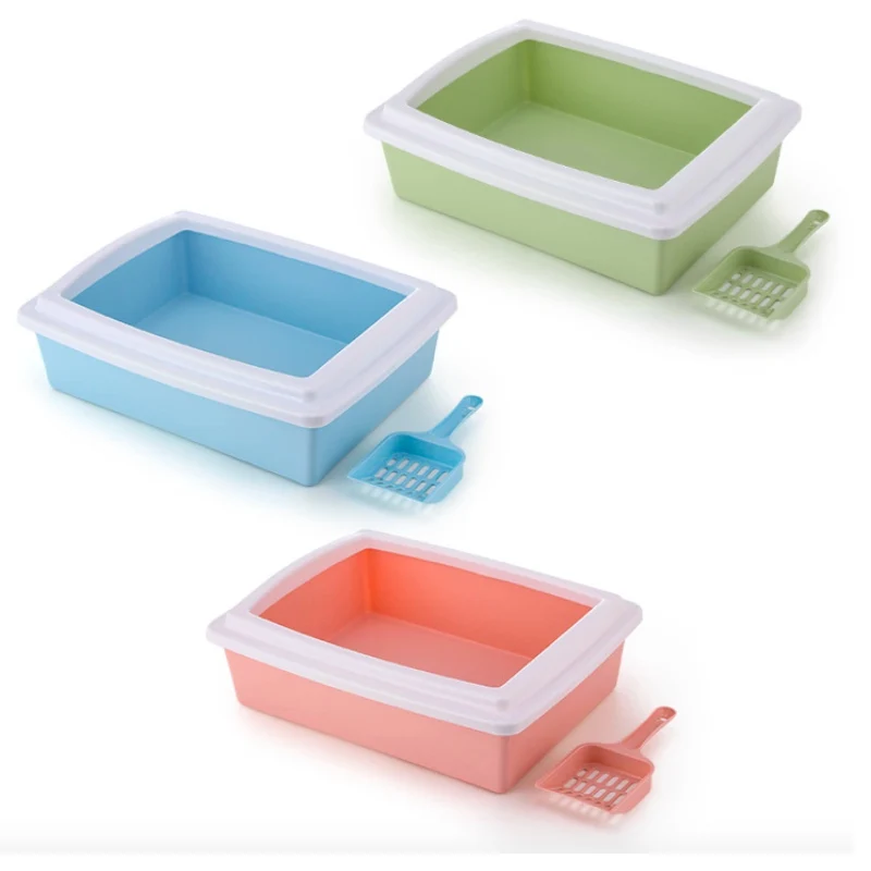 Ящик для кошачьего туалета с лопатой съемный ящик высоким забором поднос кошек