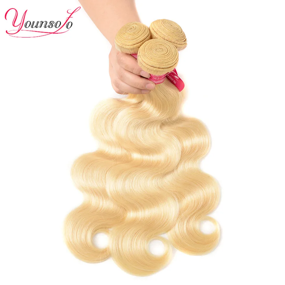 Younsolo-613-Blonde-Bundles-With-Frontal-Body-Wave-Human-Hair-Lace-Frontal-Closure-with-Bundles-Brazilian (2)